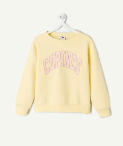 Sweat fille jaune imprimé