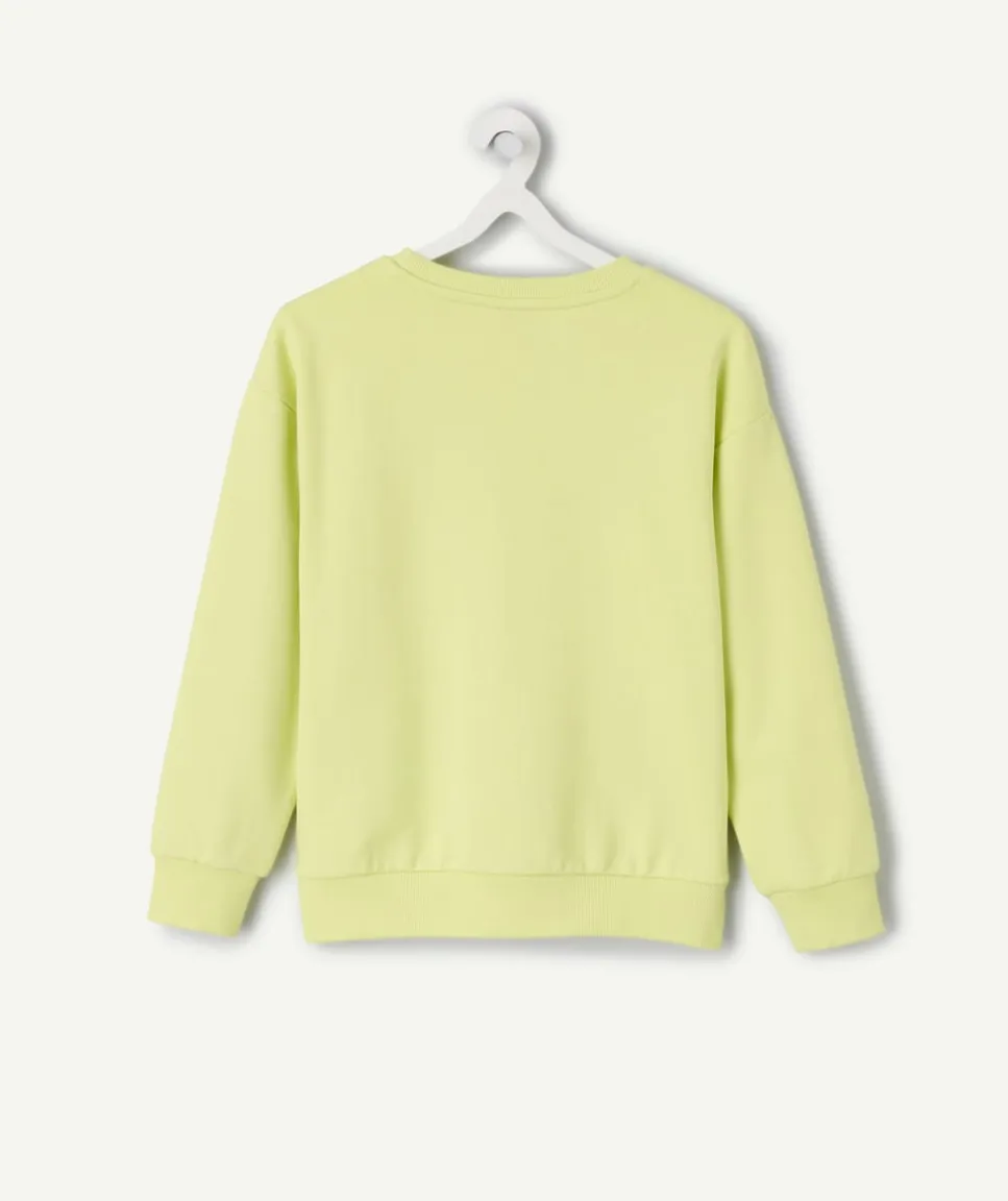 Sweat fille jaune imprimé