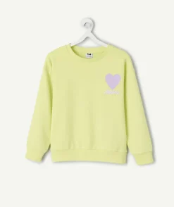 Sweat fille jaune imprimé