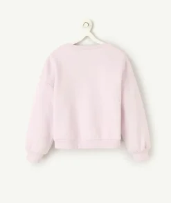 Sweat fille lilas imprimé 'chance'