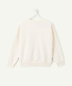Sweat fille message cœur imprimé