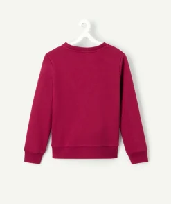 Sweat fille molleton bordeaux message brodé