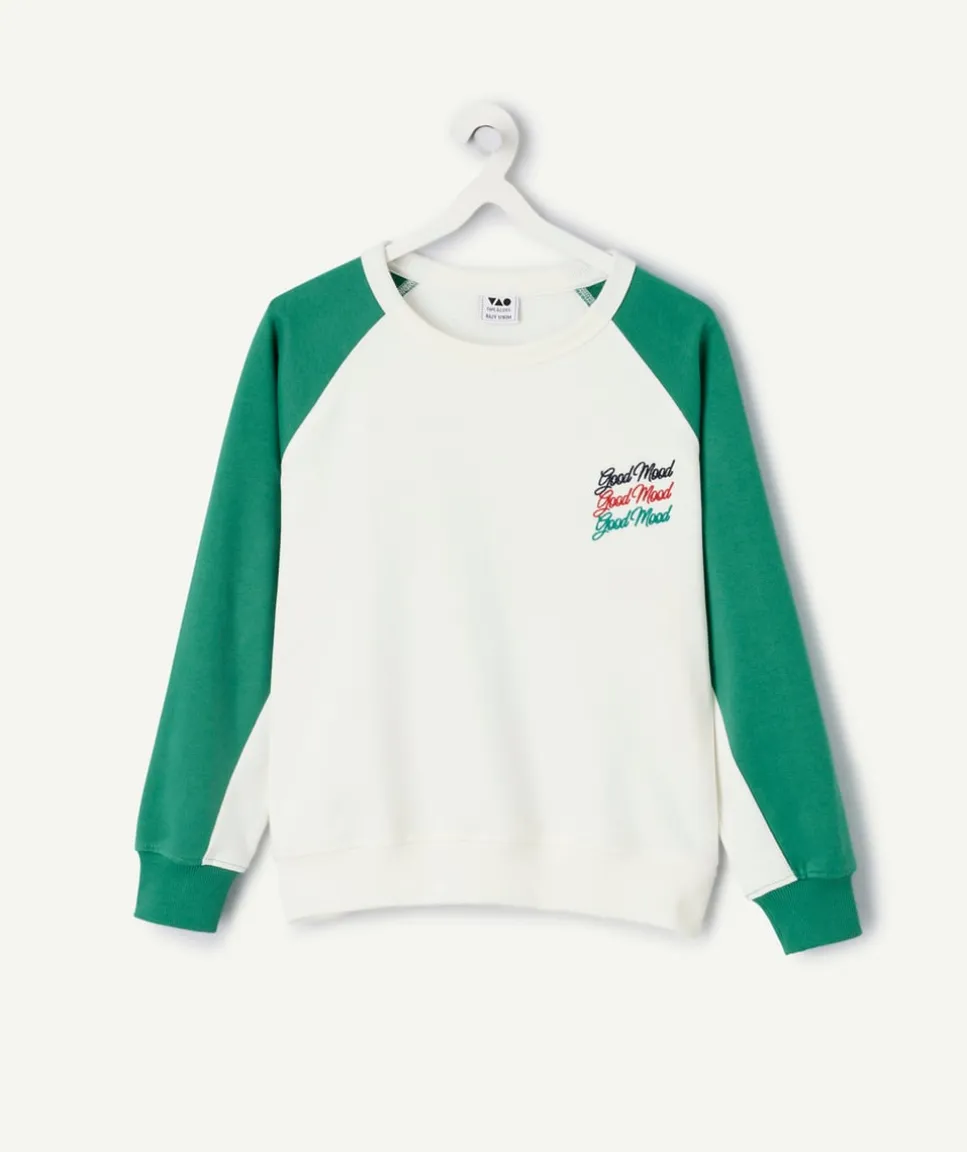 Sweat garçon bicolore imprimé