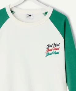 Sweat garçon bicolore imprimé