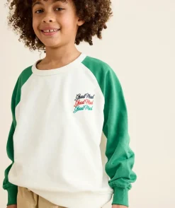 Sweat garçon bicolore imprimé