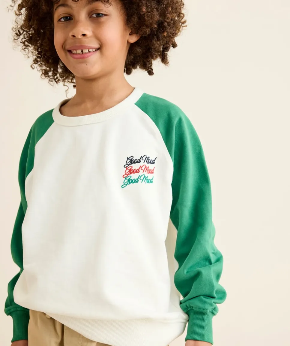 Sweat garçon bicolore imprimé