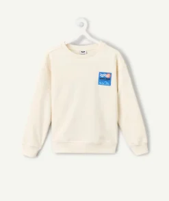 Sweat garçon blanc imprimé