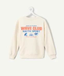 Sweat garçon blanc imprimé