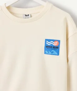 Sweat garçon blanc imprimé