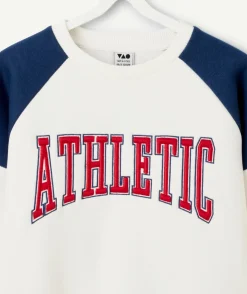 Sweat garçon blanc imprimé athletic
