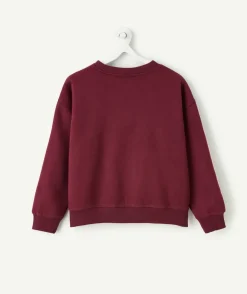 Sweat garçon bordeaux imprimé skate