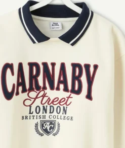 Sweat garçon col polo message