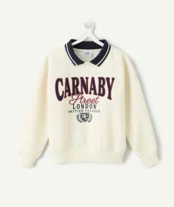 Sweat garçon col polo message