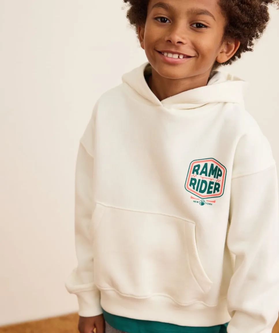 Sweat garçon écru imprimé
