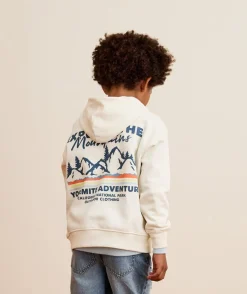 Sweat garçon écru imprimé
