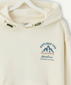Sweat garçon écru imprimé