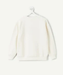 Sweat garçon écru imprimé patch