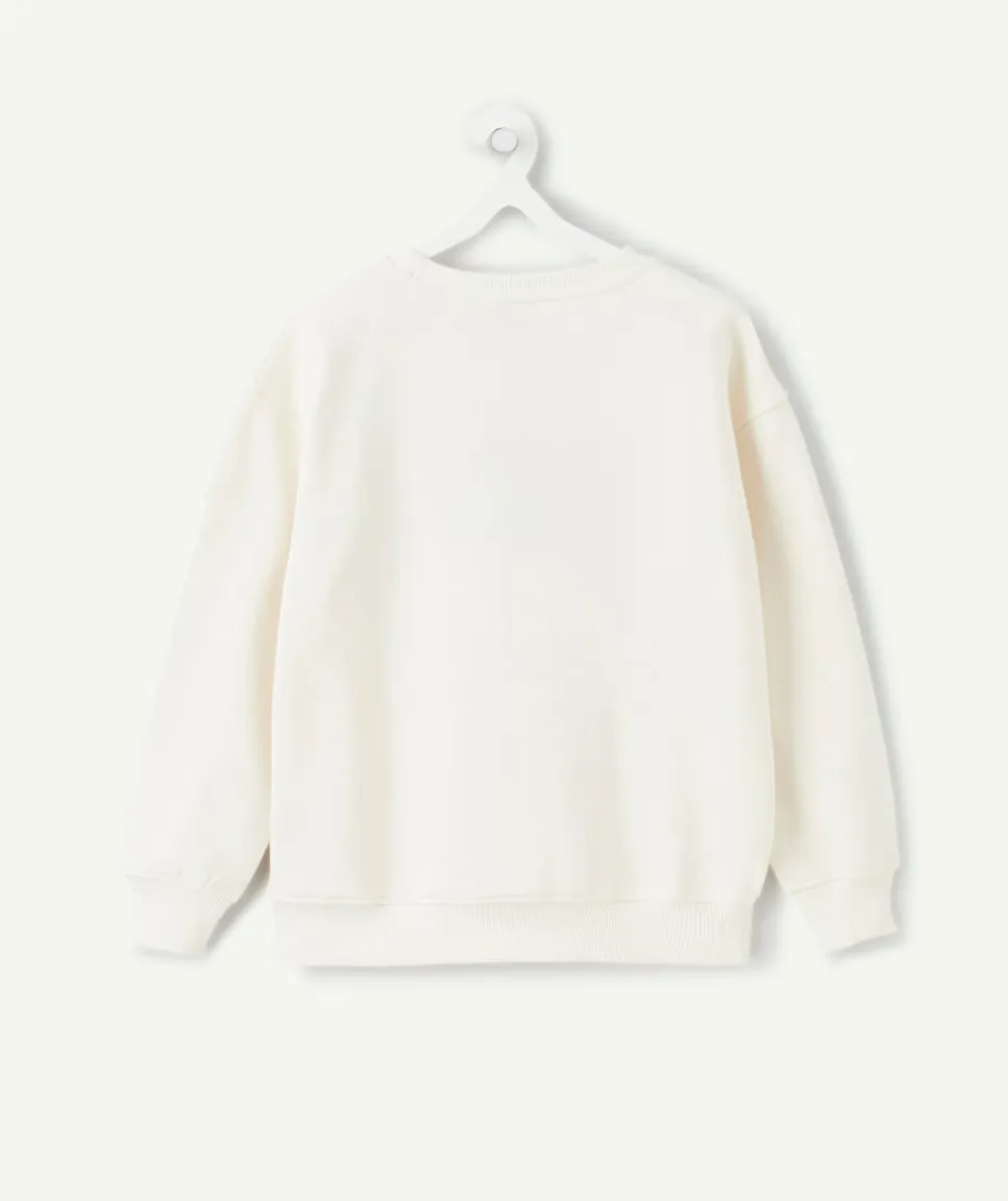 Sweat garçon écru imprimé patch