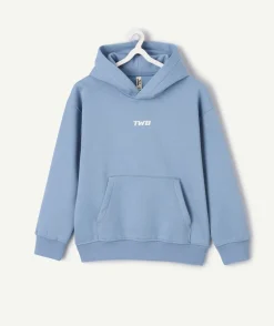Sweat garçon droit bleu imprimé