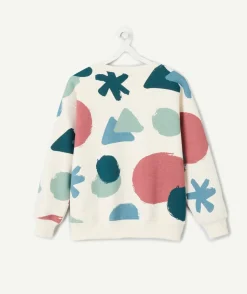 Sweat garçon droit écru imprimé