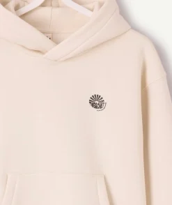 Sweat garçon droit écru imprimé