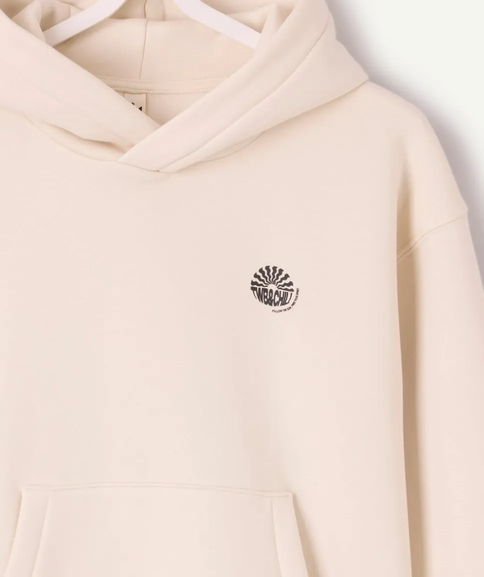 Sweat garçon droit écru imprimé