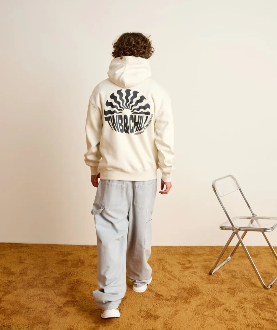 Sweat garçon droit écru imprimé
