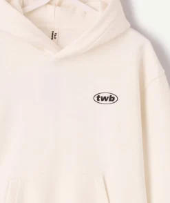 Sweat garçon droit écru imprimé