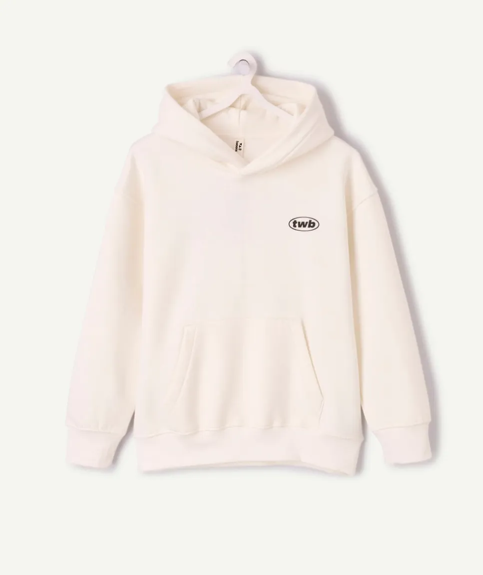Sweat garçon droit écru imprimé