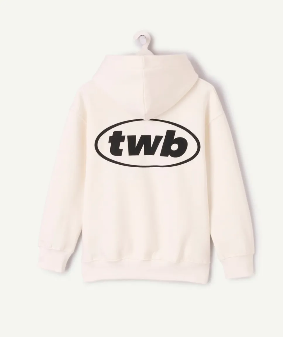Sweat garçon droit écru imprimé