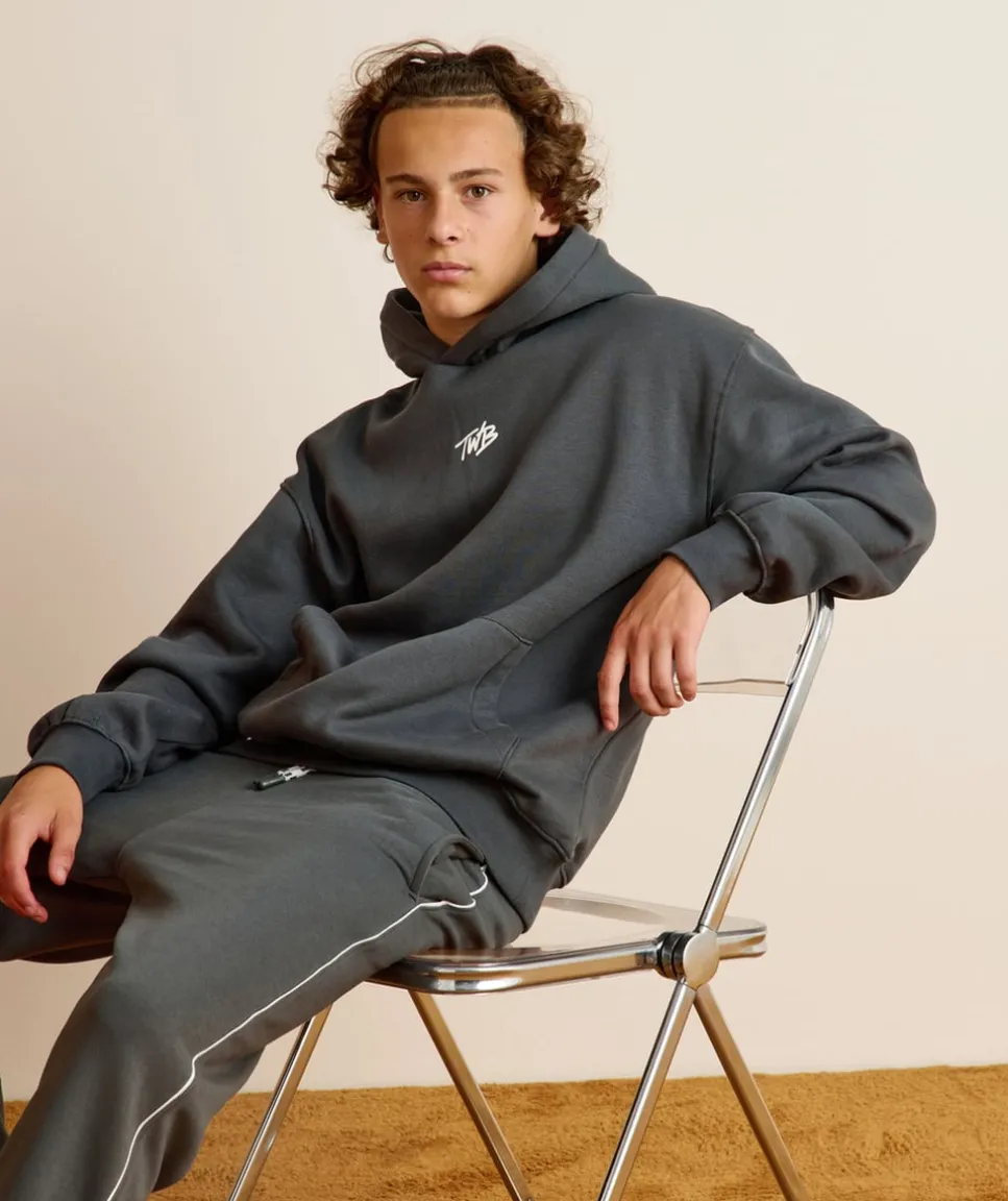 Sweat garçon droit kaki imprimé