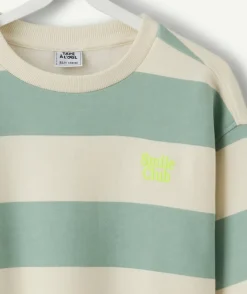 Sweat garçon droit rayé
