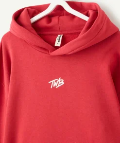 Sweat garçon droit rouge imprimé