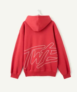 Sweat garçon droit rouge imprimé