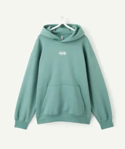 Sweat garçon droit vert imprimé
