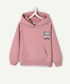 Sweat garçon droit vieux rose imprimé