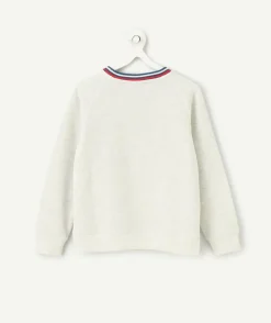 Sweat garçon gris imprimé américain