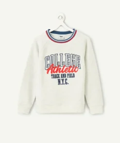 Sweat garçon gris imprimé américain