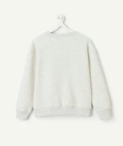 Sweat garçon gris imprimé super potes