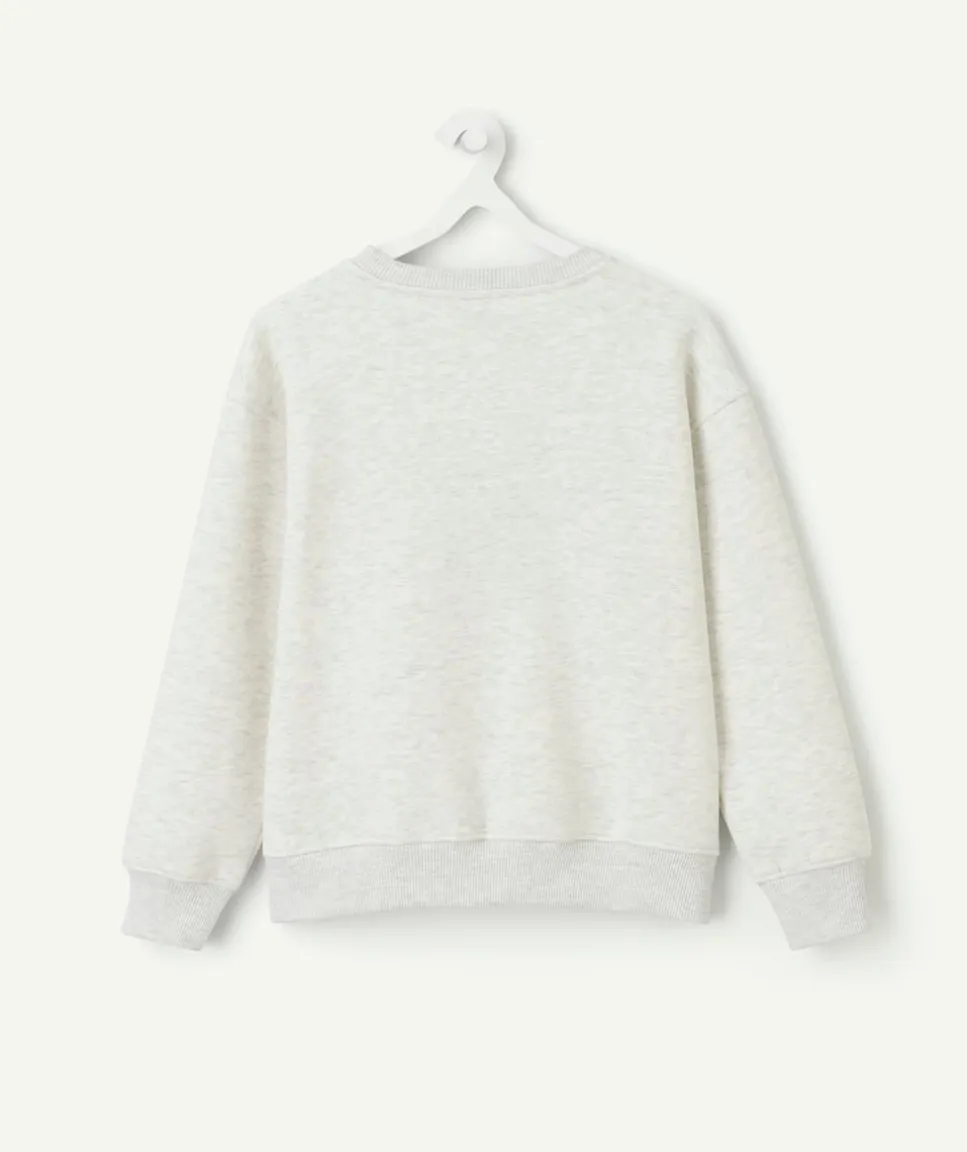 Sweat garçon gris imprimé super potes