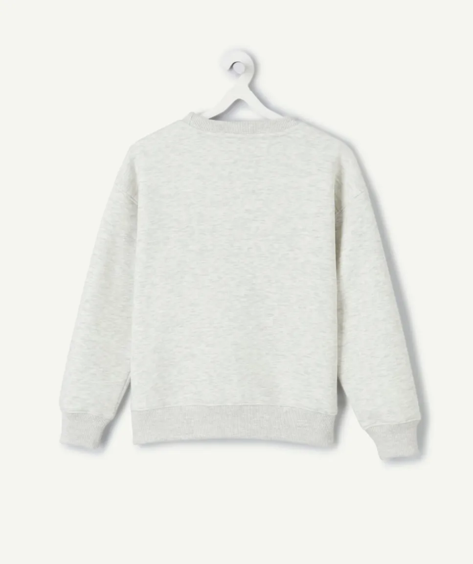 Sweat garçon gris message relief