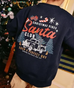 Sweat garçon noir imprimé noël