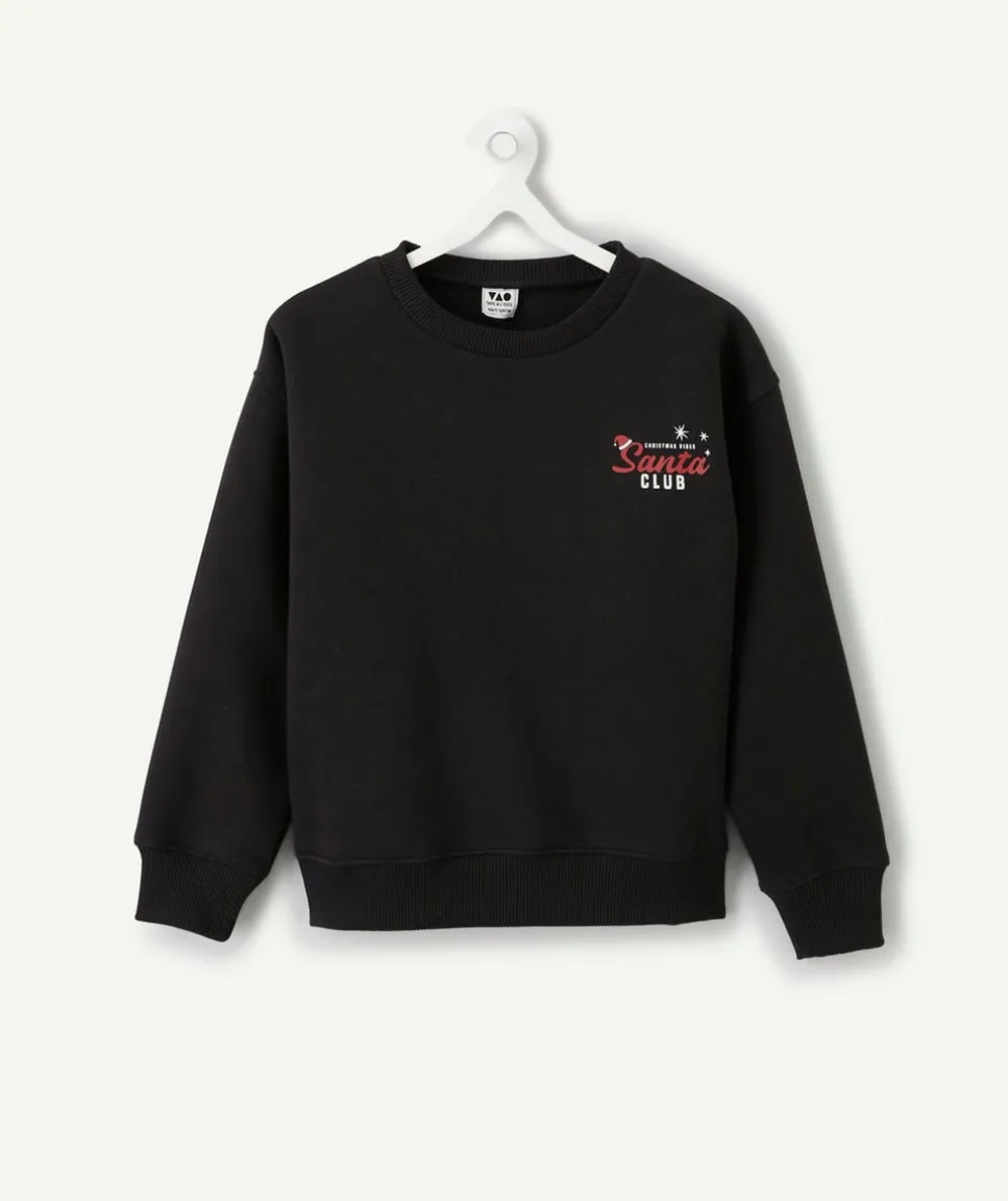 Sweat garçon noir imprimé noël