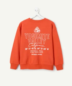 Sweat garçon orange imprimé california