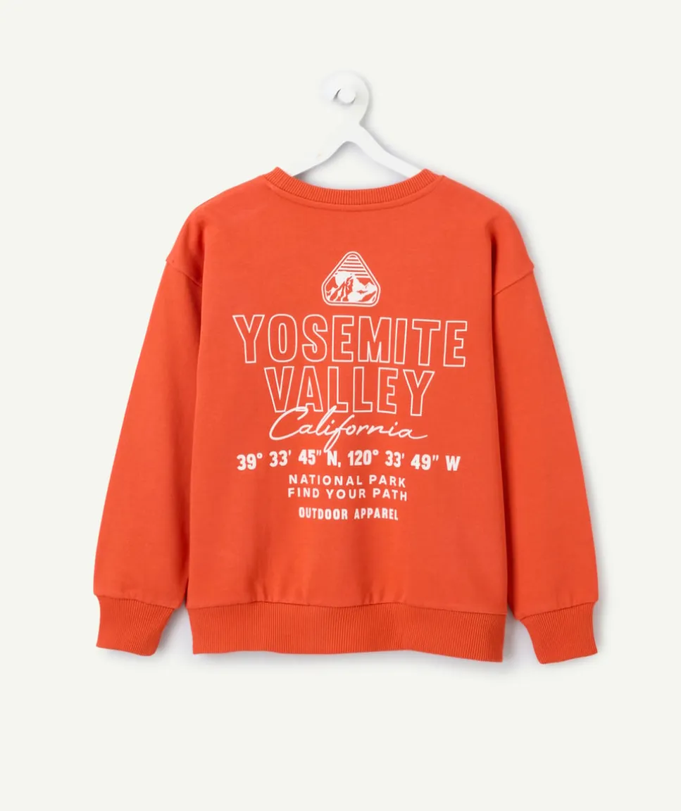 Sweat garçon orange imprimé california