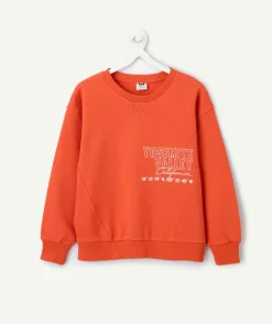 Sweat garçon orange imprimé california