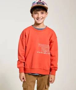 Sweat garçon orange imprimé california