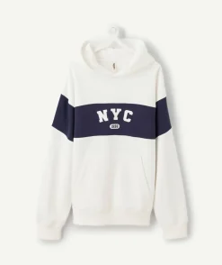 Sweat garçon oversize blanc imprimé