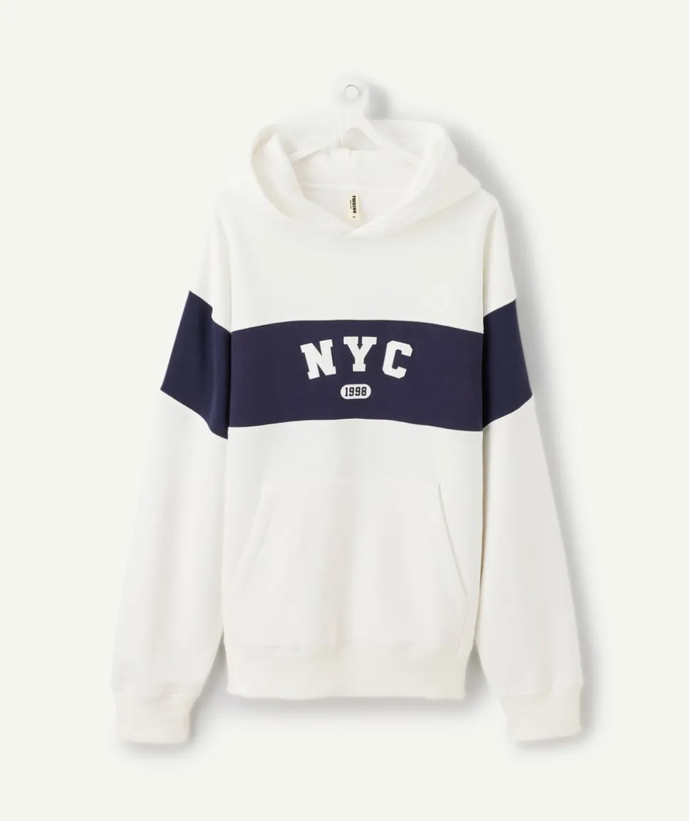 Sweat garçon oversize blanc imprimé