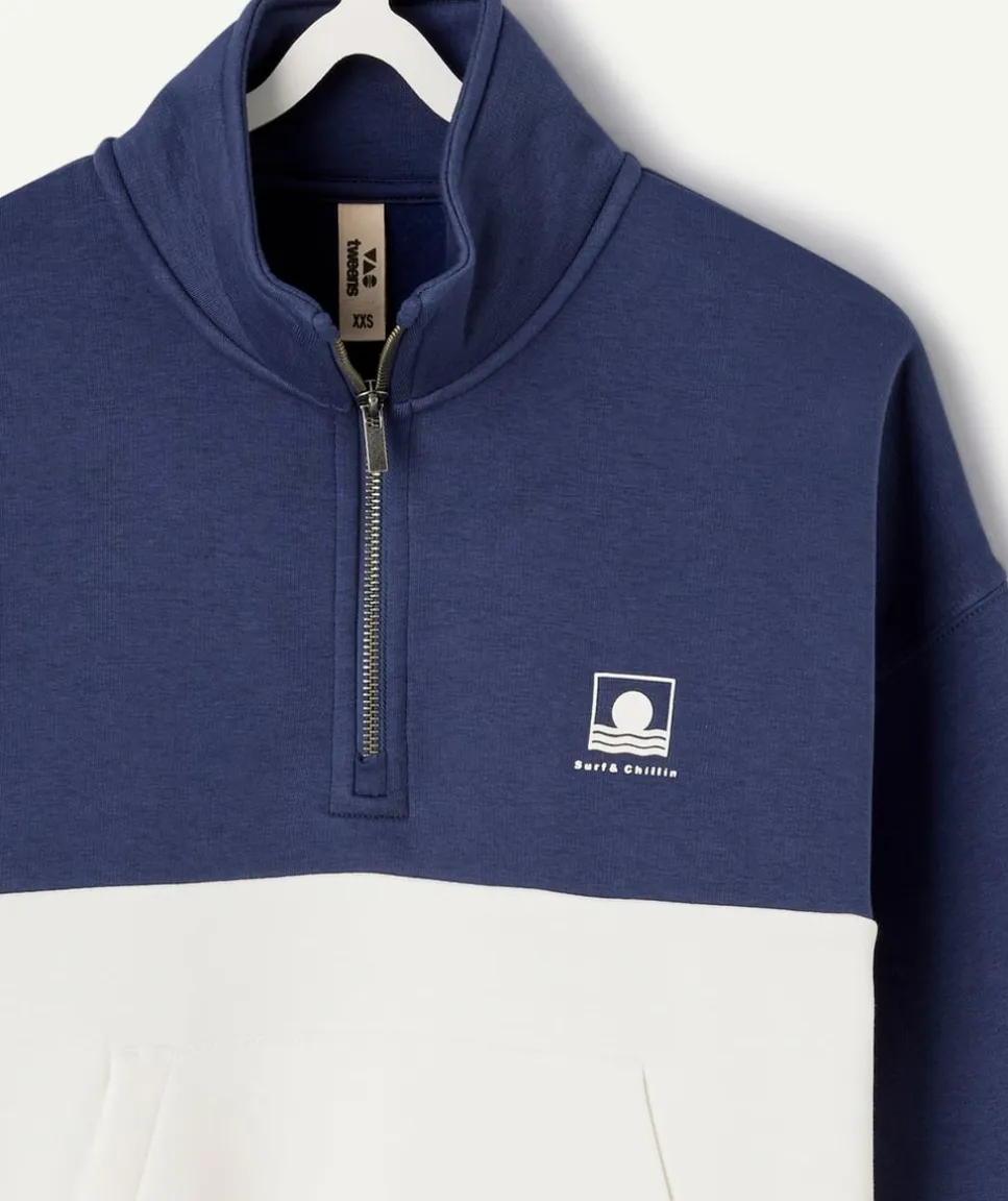 Sweat garçon oversize colorblock